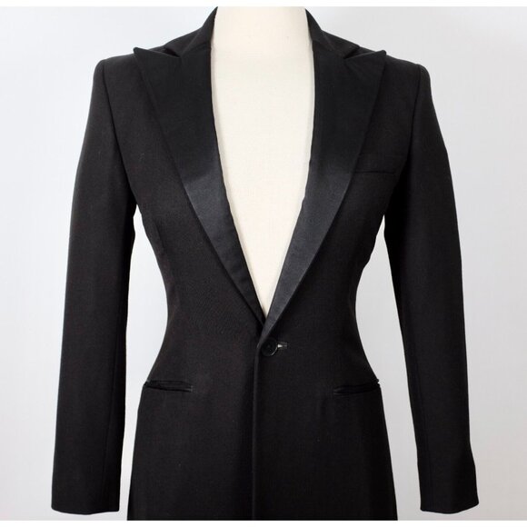 Ralph Lauren Purple Label Collection long coat 4 jacket tuxedo black - Picture 9 of 14